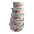 thumbnail image 4 of Tnarru 5 Pieces Mixing Bowl Set Fruits Salad Bowl Rice Bowl Multipurpose with Lids Food Storage Container for Food Biscuits Pancakes Rose, 4 of 8