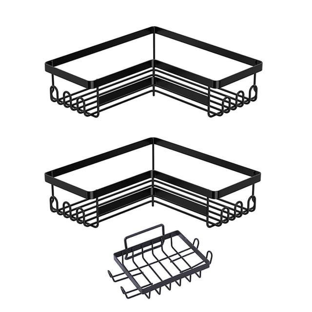 Product category Rack Storage Shelf - Shower Organizer with Soap Holder and Stainless Steel - No-Drill Wall Mounted Rack for Bathroom Dorm Kitchen