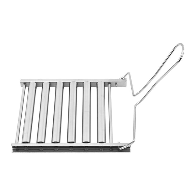 Hot Dog Roller Stainless Steel for Outdoor Grilling Manual Operation and Even Heating Compact and Portable