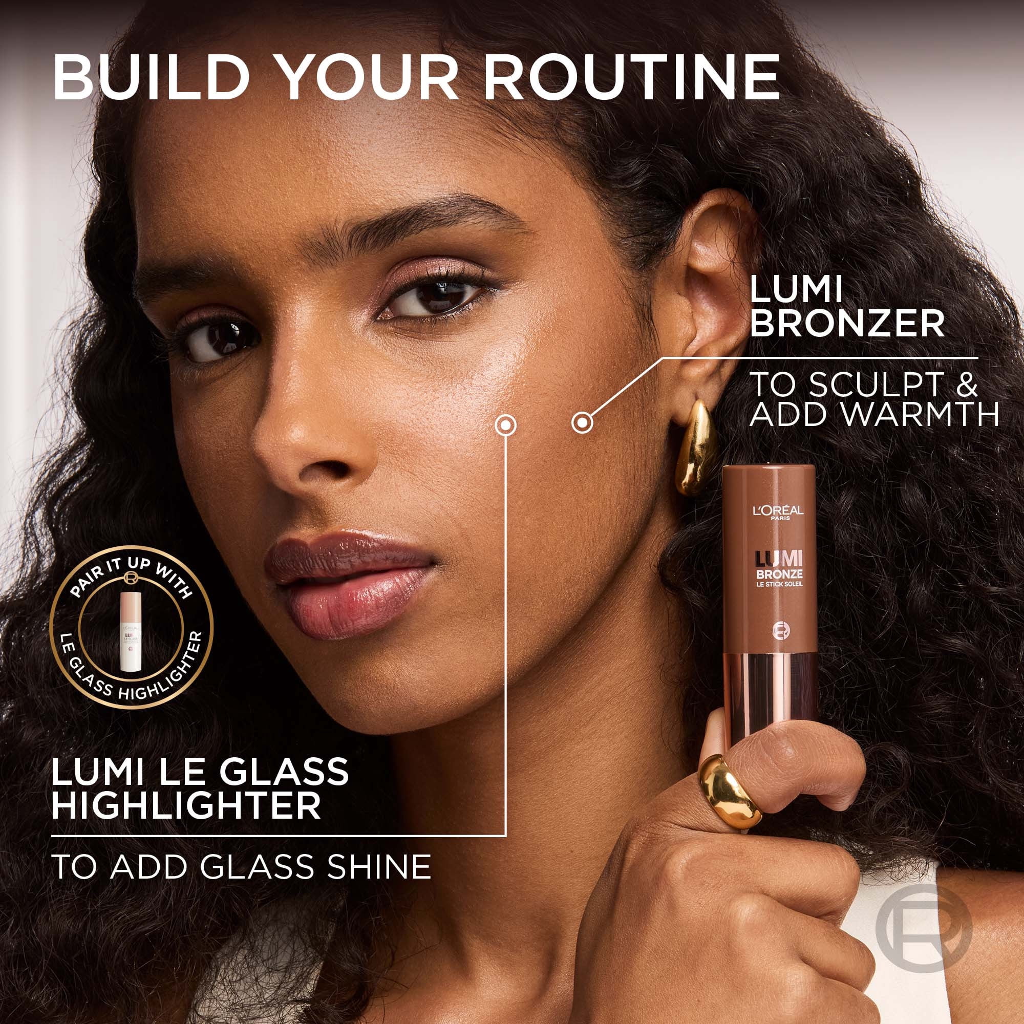 L'Oréal Paris LUMI Bronzant Le Stick Soleil, Bâton bronzant crème à poudre