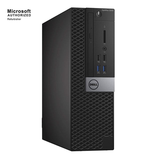Tour PC de Bureau Dell OptiPlex 3040 Intel i7-6700 Remis à Neuf avec Panneau avant à Motif Losange Noir, ports USB 3.0 et USB 2.0 avant, Lecteur de Carte SD, Prise pour Écouteurs et Plaque logo Dell Argentée, avec Mémoire DDR4 et Stockage de 512 Go, Convient pour le Bureau et la Maison.