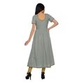 thumbnail image 4 of Moomaya Longues Robes Tuniques en Coton Imprimé à Manches Courtes avec Fente avant pour Femmes, 4 of 6