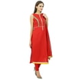 thumbnail image 4 of Atasi Salwar Kameez Droit en Coton Rouge Cousu sur Mesure pour Femme avec Dupatta, 4 of 6