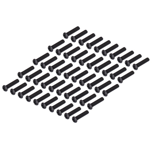 Pan Machine Screws Pan Machine Fastener Din 7985 50pcs DIN 7985 Steel Pan Head Machine Screw Fully Threaded Black Zinc Plated Fastener