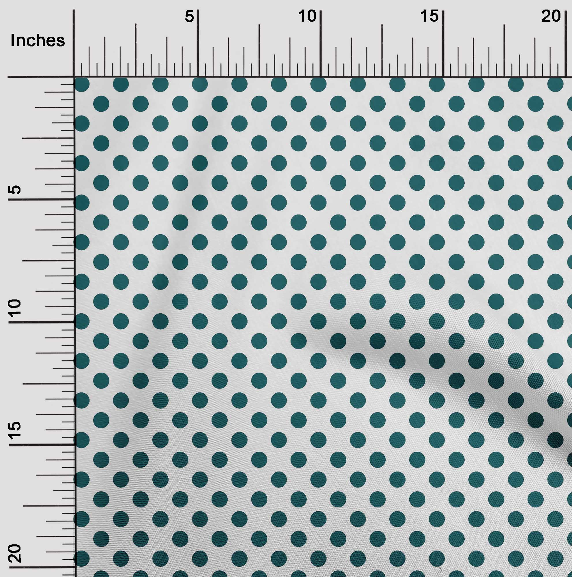 oneOone Cotton Cambric Fabric Polka Dots Print Fabric By The Yard 56 Inch Wide