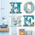 thumbnail image 3 of Wood Home Sign Coastals Blue Starfishs Beach Theme Sign For Home Letters Hanging Wall Decor Art Signs For Living Room Kitchen Bedroom Decor, 3 of 6