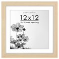 thumbnail image 1 of Americanflat 12x12 Picture Frame with Shatter-Resistant Glass - Use as 10x10 Frame with Mat or 12x12 Frame Without Mat - Hudson Collection - Wide Photo Frame for Wall Display - Natural Oak, 1 of 5