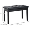 thumbnail image 3 of HOMCOM Banc de Rangement Rembourré 30 Pouces pour Piano Siège Clavier en Cuir Synthétique (Noir), 3 of 10