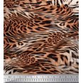 thumbnail image 1 of Soimoi Polyester Crepe Fabric Leopard & Tiger Animal Skin Print Fabric by The Yard 52 Inch Wide, 1 of 3