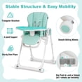 thumbnail image 4 of Babyjoy Baby High Chair Foldable Feeding Chair w/ 4 Lockable Wheels Green, 4 of 8
