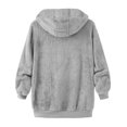 thumbnail image 5 of B91xZ Veste Duveteuse pour Femmes en Molleton Pelucheux à Manches Longues, Chaude pour l'Hiver, Manteaux d'Extérieur, Gris m, 5 of 5