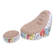 thumbnail image 1 of Inflatable Lounger Chair, Cozy Inflatable Couch Soft Flocking Waterproofing Folding with Foot Stool for Outdoor Camping Brown, 1 of 7