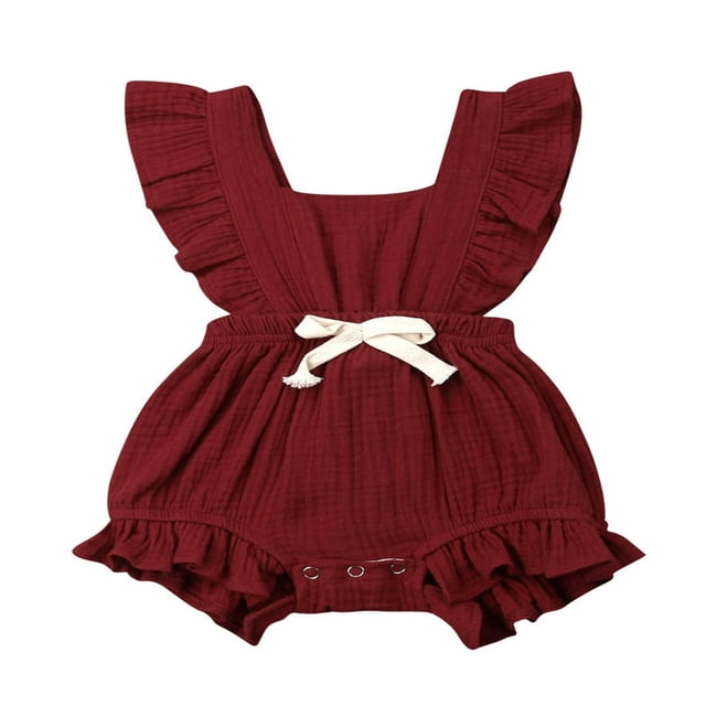 Newborn Baby Girl Coton Ruffle Romper