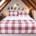 thumbnail image 1 of HITIME 100% Polyester Printed Christmas Duvet Cover Set - Queen Size 3 Piece Lightweight & Breathable Bedding Set, Soft Microfiber Comforter Cover with Zipper Closure, Christmas Plaid, 1 of 8