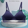 thumbnail image 4 of Womens Lace Bralettes No Underwire Bra Feature V-Neck Padded Bra Style W-220 Blue S, 4 of 6
