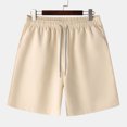 thumbnail image 1 of EOYWHK Cotton Linen Shorts for Men Summer Breathable Workout Gym Shorts Mid Waisted Solid Color Running Swimming Sleeping Shorts, 1 of 5