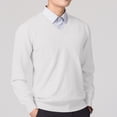 thumbnail image 2 of Xcmzpl Chandail-Robe à Col en V pour Hommes, Tricot, Manches Longues, Coupe Ajustée, Chandails Mode, Chandail à Enfiler, Chandail de Base Uni, Hauts de Chandail d'Automne, 2 of 5