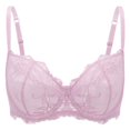 thumbnail image 1 of Wingslove Women's Beauty Sheer Lace Non Padded Underwired Unlined Balconette Bra, 1 of 4