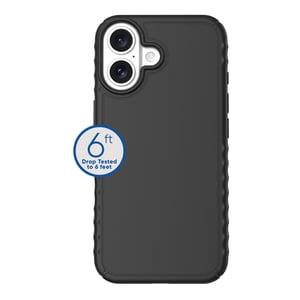 onn. iPhone 16 Protective Gel Case with Corner Protection, Black