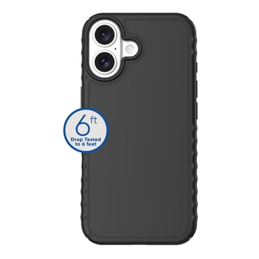 Étui protecteur en gel pour iPhone 16 avec protège-coins, noir d’onn