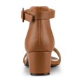 thumbnail image 2 of BLISSFUL STEP Women's Shoes Open Toe Block Heel Ankle Strap Sandals Brown 6.5, 2 of 7