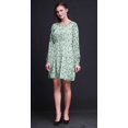 thumbnail image 2 of Bimba Robe Midi à Manches Longues Imprimé Floral Feuilles Vertes & Oiseau Flowerpecker pour Femmes-Moyen, 2 of 7