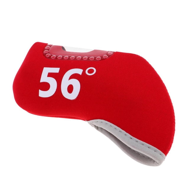 jinwen Couvre-Tête de Putter en Fer pour Club de Golf, Protège-Couvre-Tête, 56 Degrés, Rouge