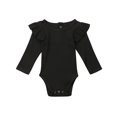 thumbnail image 1 of Faithtur Baby Boy Girl Long Sleeve Romper Ruffled Solid Color Bodysuit, 1 of 7