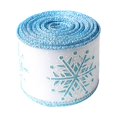 thumbnail image 1 of Ruban Décoratif de Noël en Polyester 10yd/960 Po, Ruban de Décoration d'Ambiance d'Arbre de Noël, Impression Flocon de Neige, Emballage Cadeau, 1 of 7