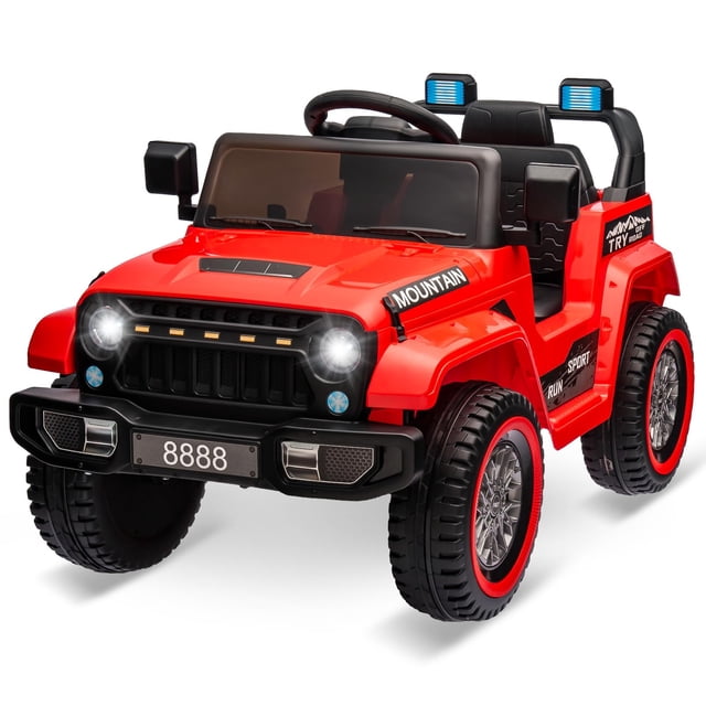Camion-voiture pour Enfants 12 V, Véhicules Électriques à Pile avec Télécommande, Suspensions à Ressort, 3 Vitesses, Lumières DEL, Musique, MP3, Voiture Jouet à Chevaucher pour Enfants Tout-Petits Garçons Filles