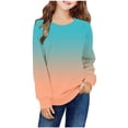 thumbnail image 1 of Milgrthf Chandails à Manches Longues pour Filles, Décontractés, Dégradé, Col Ras du Cou, Légers, Automne Hiver, Chandails à Enfiler, Bleu Pâle, 3 Ans, 1 of 6