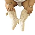 thumbnail image 3 of Chaussettes Hautes Jusqu'aux Genoux pour Fille, Crotchet, Ajourées, Nœud, Bas Tube, 3 of 6
