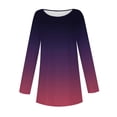thumbnail image 5 of FAIWAD Women's Long Sleeve Tunic Tops Gradient Round Neck Trendy Spring Casual Pullover Tops, 5 of 5