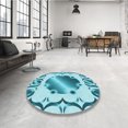 thumbnail image 4 of Ahgly Company Tapis Rectangulaire Lavable en Machine Intérieur Transitionnel Bleu, 2 Pieds x 4 Pieds, 4 of 7