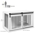 thumbnail image 3 of PawHut 46.5" Dog Crate Furniture for Extra Large Dogs, White, 3 of 10