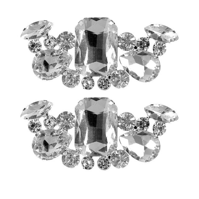 Shisuyan Rhinestone Shoe Clips 2Pcs 2.8X1.2X0.4In Imitation Crystal