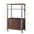 thumbnail image 2 of Gymax Bakers Rack Microwave Stand Rolling Storage Cart Multi-functional Display Walnut, 2 of 9