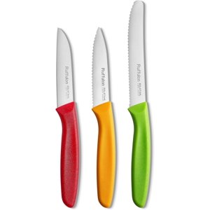 Vegetable and fruit knife set of six, high carbon stainless steel paring knife with ergonomic PP plastic handle, sharp, super sharp kitchen knife set.