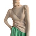 thumbnail image 1 of Ribbed Knit Tops Long Sleeve Turtleneck Sweaters For Women, 1 of 7