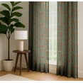 thumbnail image 4 of Vargottam 84 Inch Rod Pocket/Back Tab Cotton Curtains for Windows and Doors - Light Filtering Cotton - Light Filtering Drapes For Doors - Set of 2 Panels, 52"x84" - Floral Motif Print (Green), 4 of 8