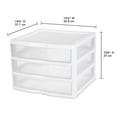 thumbnail image 3 of Sterilite Système de Rangement Empilable en Plastique Transparent, Petit, à 3 Tiroirs, (Lot de 12), 3 of 10