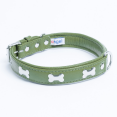 thumbnail image 2 of ROTTERDAM BONES Leather Dog Collar Single- Row Bones, 2 of 3
