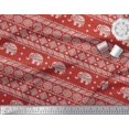 thumbnail image 2 of Soimoi Modal Satin Fabric Aztec & Tribal Elephant Animal Printed Fabric 1 Yard 42 Inch Wide, 2 of 3