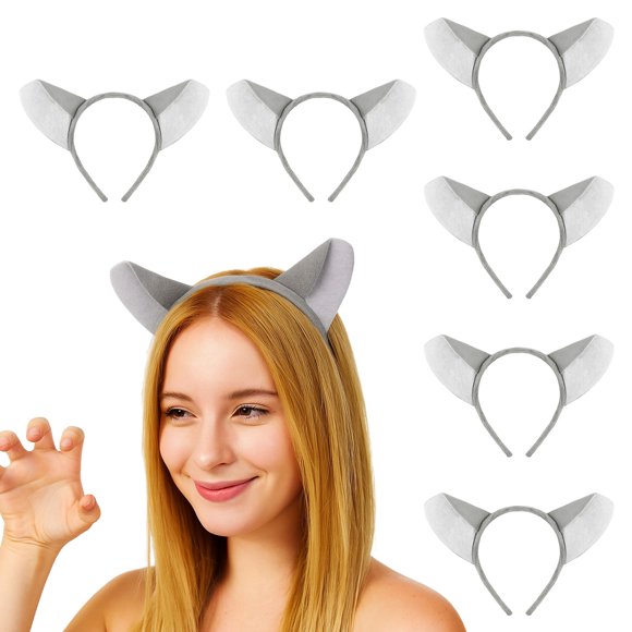 TOPTIE 6 PCS Wolf Animals Ears Headband, Decorations for Adult & Kid, Costume Hair Hoop