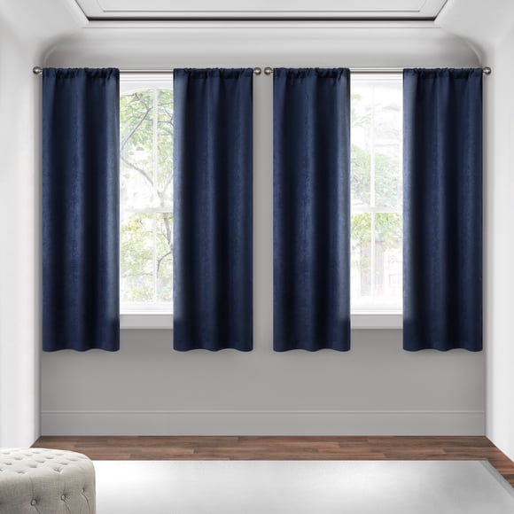 Mainstays – Ensemble de 4 panneaux de rideaux occultants "4 of a Kind", bleu, 28" l x 63" H