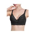 thumbnail image 1 of INSPIRE CHIC Women Full Cup Bras Breathable Comfort Floral Lace Full Coverage Non Padded Underwired Bra 34/75 Fit 32B Black, 1 of 7