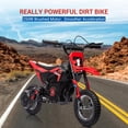 thumbnail image 4 of EDTara 24V Ride on Motorcycle for Kids,13.6MPH Fast Speed Electric Battery-Powered Off-Road Motocross with 250W Strong Motor, Chain-Driven,Leather Seat,Disc Brake,Air-Filled Tires, 4 of 8