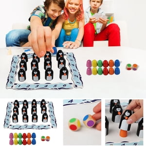 UsRHHA Wooden Penguin Memory Game Set, Color Matching Board Game for KidsEarly Education, Family Memory Skill Building Game for Children