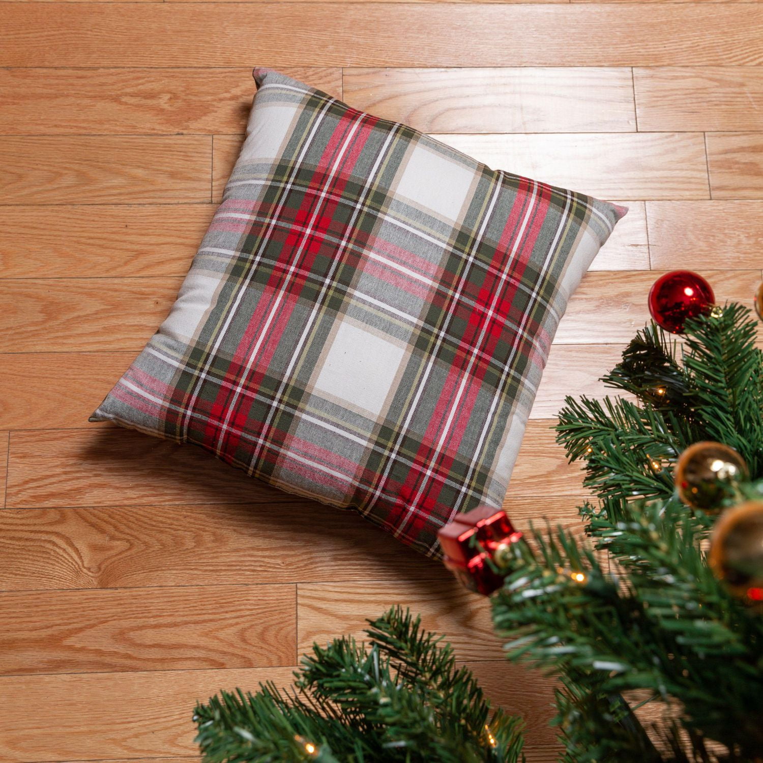 Ensemble de 2 coussins Celebration Plaid avec housse 100% coton