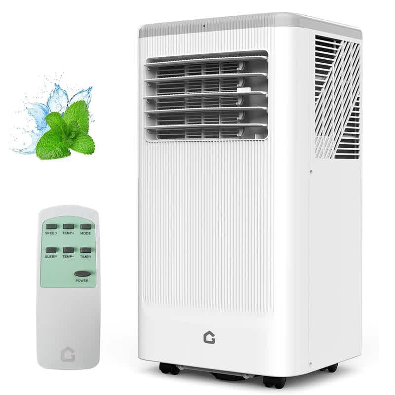 QinaQin 10 000 BTUs Portable Air Conditioners with Heater Room Air Conditioner with Remote Control Stand up AC Cooling Fan Modes 24H Timer for 560 Sq.Ft